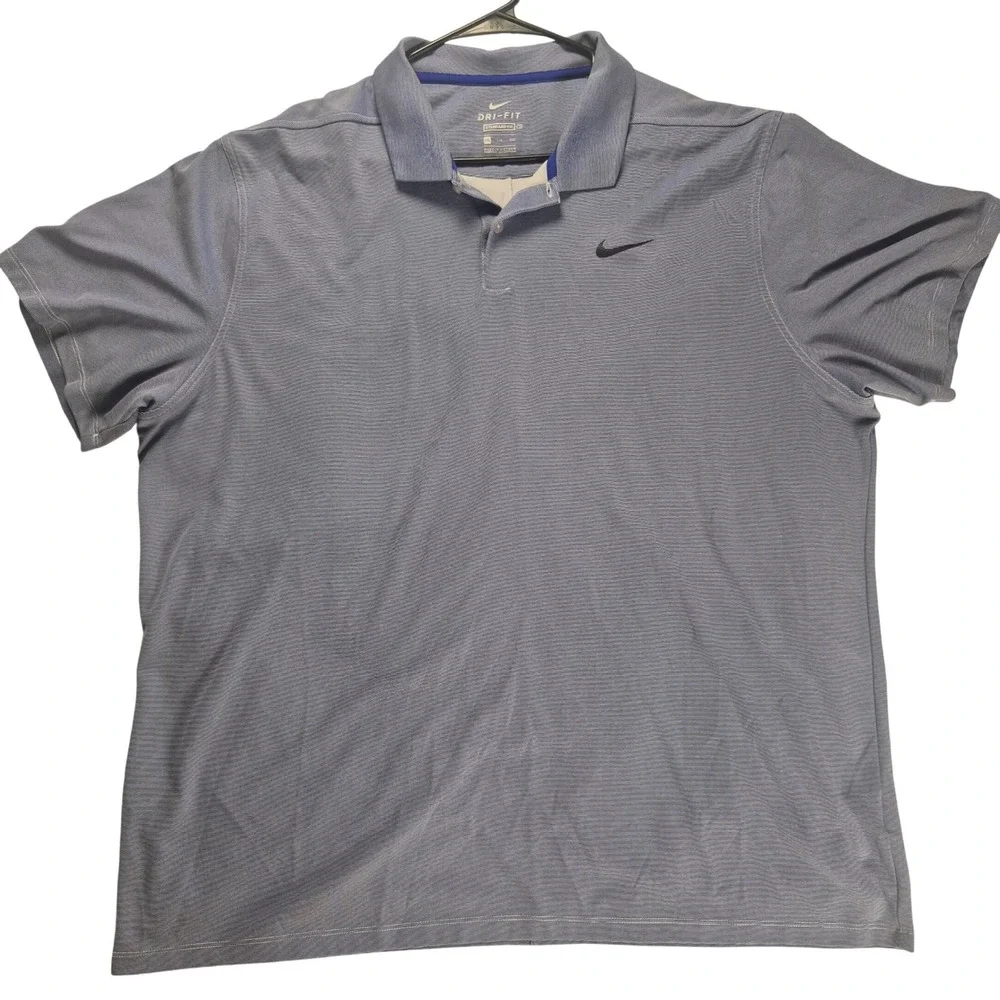 Nike Dri-FIT Polo Shirt Mens 2XL Periwinkle Purple Golf Performance Swoosh